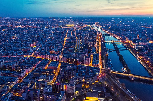 Paris view from Eiffel Tower,France